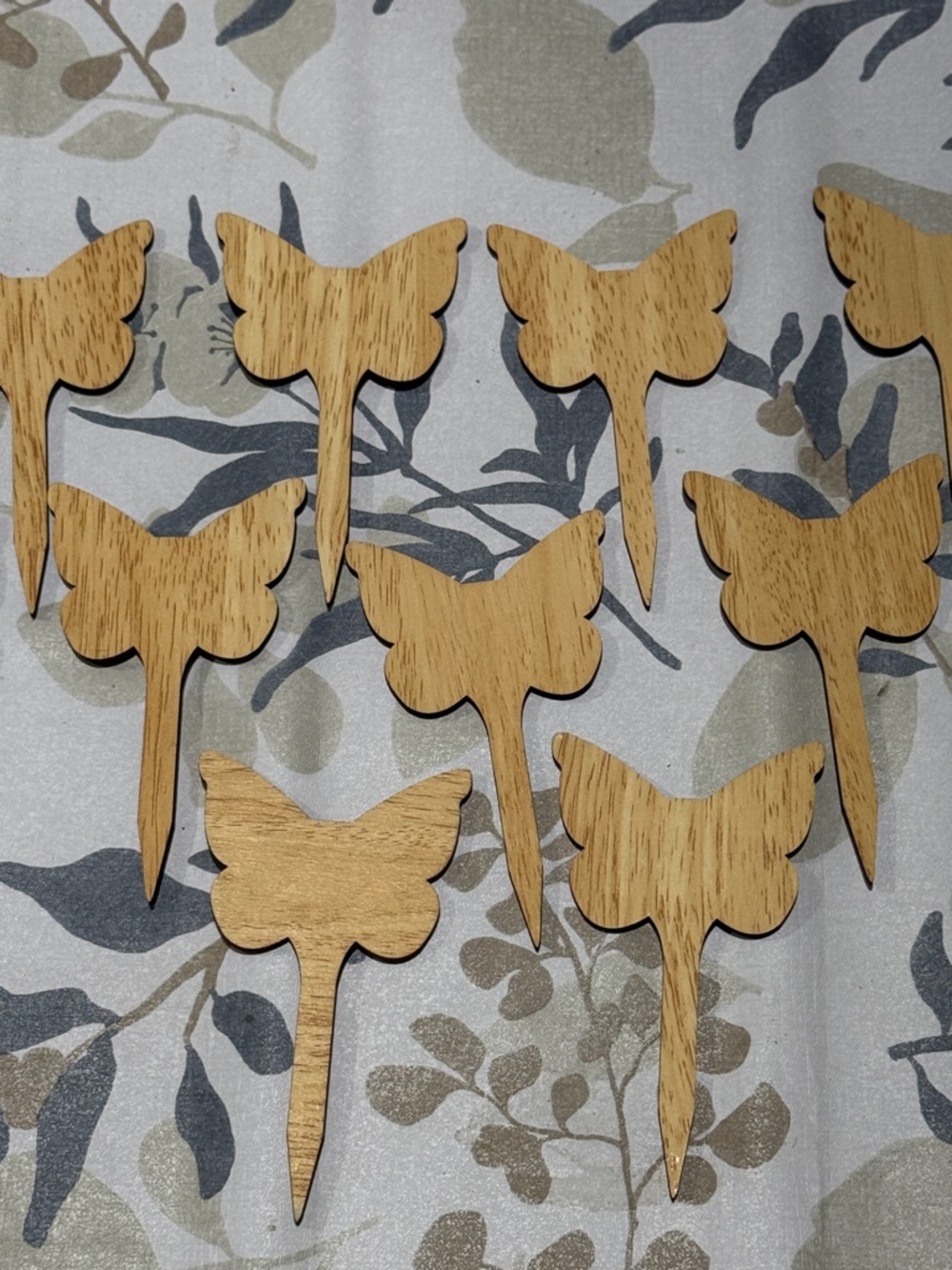 XX set of 9- last onesXXX Wooden Butterfly Garden Plant Markers - Picture 2 of 2